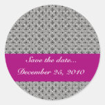 elegant white damask circles on black background sticker
