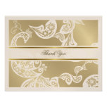 Elegant White Floral Peacock Wedding Thank You Personalized Invitation