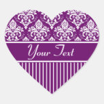 Elegant White on Purple Damask Sticker