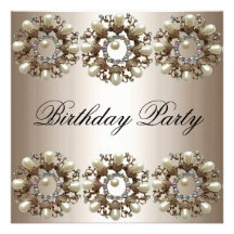 Elegant White Pearl Birthday Invitation