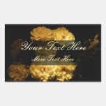 Elegant White Tea Roses "Add Your Own Text" Rectangular Stickers