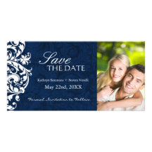 Elegant Winter wedding Save The Date Invitation Custom Photo Card