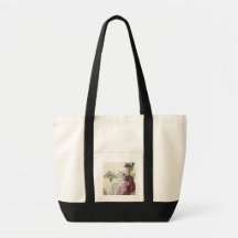 Elegant Woman in a Dress 'a l'Anglaise' Drinking C Canvas Bags