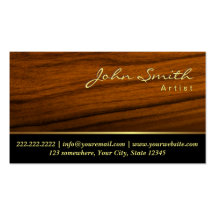 Elegant Wood Grain Artist Business Card