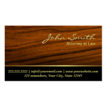 Elegant Wood Grain Attorney Business Card