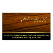Elegant Wood Grain Economist Business Card