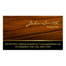 Elegant Wood Grain Songwriter Business Card