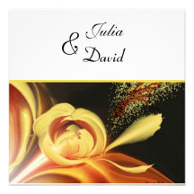 Elegant Yellow Abstract Floral Wedding Invitation