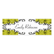 Elegant Yellow and Black Flowers Business Card