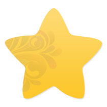Elegant yellow floral valentine gift star stickers