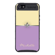 Elegant Yellow Purple Silver Fleur de Lis iPhone 5 Cover