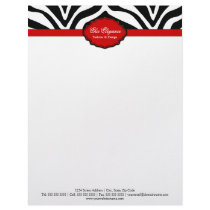 Elegant Zebra Print Letterhead