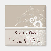 Elegante Beje Polka Dots - Magnet customized