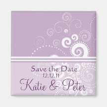 Elegante Purple Polka Dots - Magnet customized