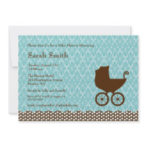 Elegent Carriage Baby Shower Invitation