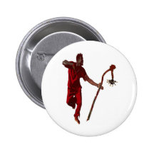 ELEGGUA DANCING BY LIZ LOZ BUTTON