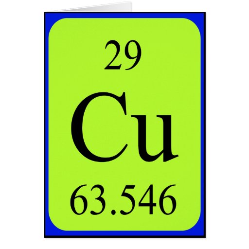 Element 29 card Copper Zazzle