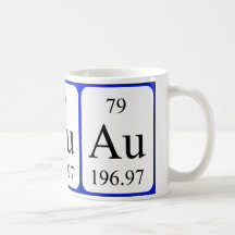 Element 79 white mug - Gold