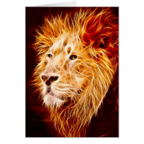 Elemental lion greeting cards