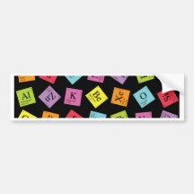 Elementary Periodic (Dark) Bumper Stickers