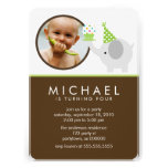 Elephant and Cupcake Birthday Custom Announcements
