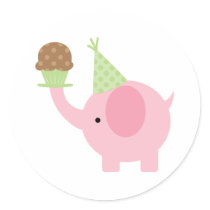 Elephant and Cupcake Stickers