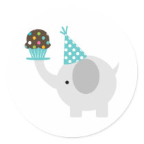 Elephant and Cupcake Stickers