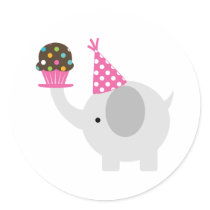 Elephant and Cupcake Stickers