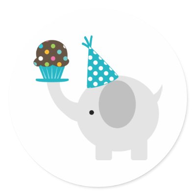 Elephant and Cupcake Stickers by heartlocked