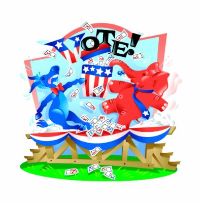 Elephant and Donkey VOTE Illustration Photo Sculptures by doonidesigns