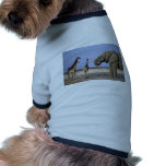 Elephant and giraffe at watering place pet tee
