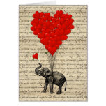 Elephant and heart shaped balloons cards