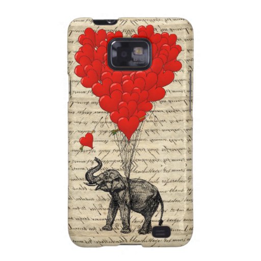 Elephant and heart shaped balloons galaxy s2 case