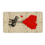 Elephant and heart shaped balloons personalised shipping labels