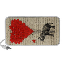 Elephant and heart shaped balloons laptop speakers