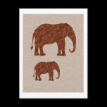 ELEPHANT : ArtWork on Copper Sheet postcards
