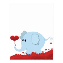 Éléphant avec hearts-01 cartes postales
