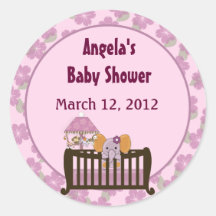 Elephant Baby Shower CJ-O Sticker Label#1
