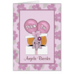 ELEPHANT Baby Shower CJ Orchid Thank You Note Card