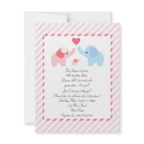Elephant Baby Shower Invitation for Girls