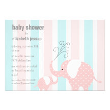 Elephant Baby Shower - Pink Custom Invitation