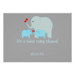 Elephant Baby Shower Twin Boys Invitation