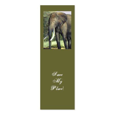 Elephant bookmark Save My Place! Business Card Templates by SherryHolderHunt