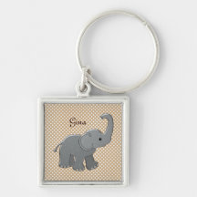 éléphant brun de baby shower porte-clefs