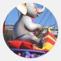 Elephant Carnival Round Stickers