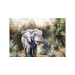 Elephant Coming Through Wrapped Canvas Print