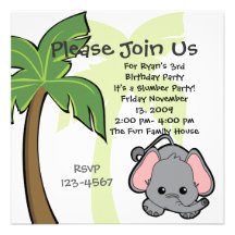 Éléphant de bébé invitations personnalisables