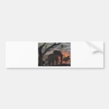 Éléphant d'ombre autocollant pour voiture