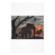 Éléphant d'ombre papier à lettre personnalisé