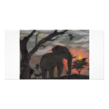 Éléphant d'ombre photocarte personnalisée